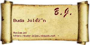 Buda Jolán névjegykártya