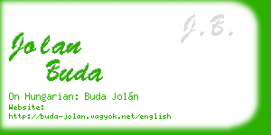 jolan buda business card